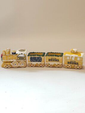 Boston Bruins Decorative Train Set RESIN by Forever Collectibles NHL 4 Pieces